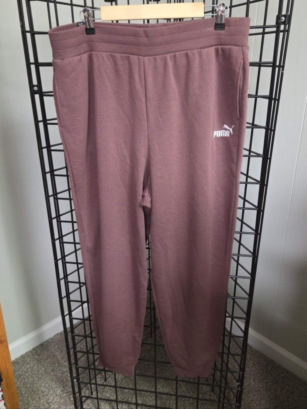 PUMA XL Dusty Plum Or Mauve Comfort Fleece Sweatpants Womens Casual Athletic